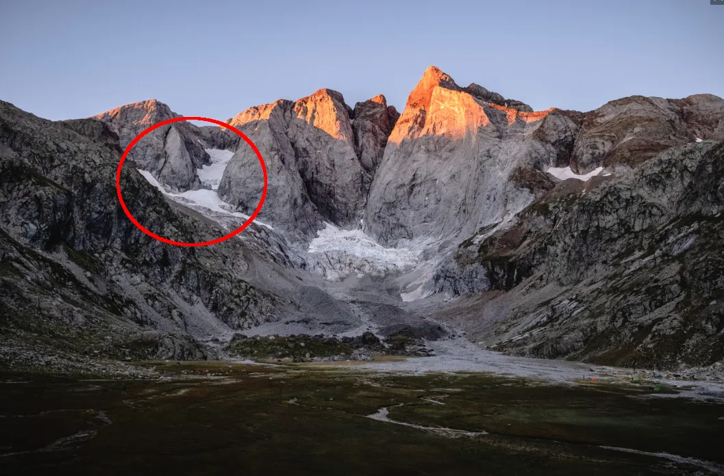 Photo Changement climatique - Suivis - Suivi des glacier - Glacier Petit Vignemale 2020 - Photo © CAZABET Lilian - Observatoire du Parc national des Pyrénées