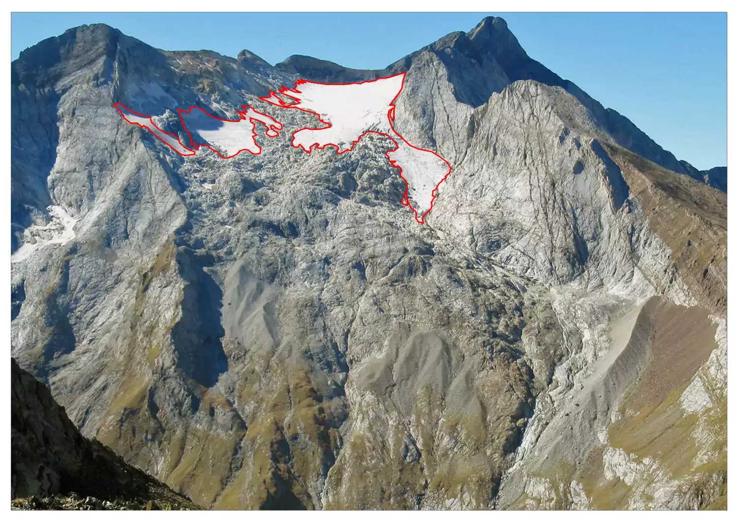 Photo Changements climatiques Glacier Ossoue - © Observatoire du Parc national des Pyrénées - 2017